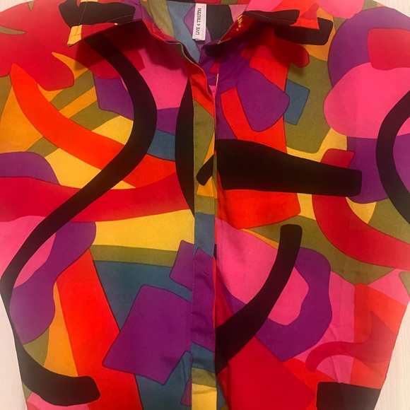 Colorful Abstract Blouse - Picture 2 of 4